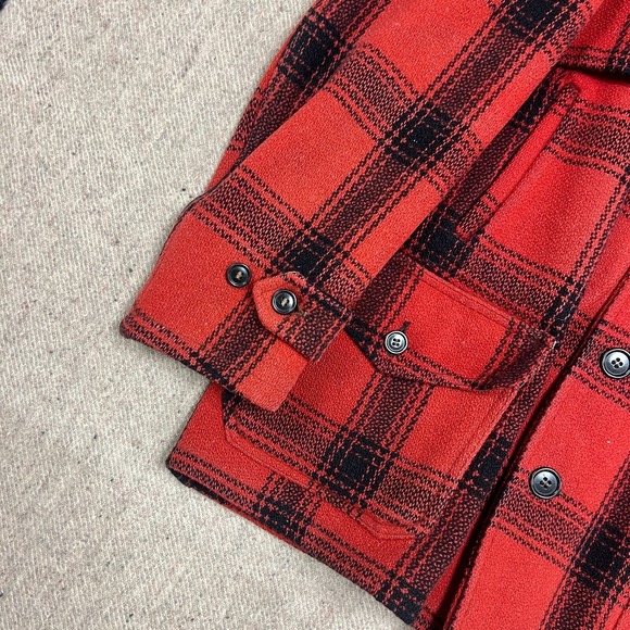 Vintage Green Bay Clothing Hunting Jacket Mens Medium Red 1940s Plaid Wool - Picture 5 of 12